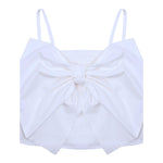 Vicolo Top Bretelline Tinta Unita con Fiocco per Bambina 3146TOP00317 BIANCO VICOLO 