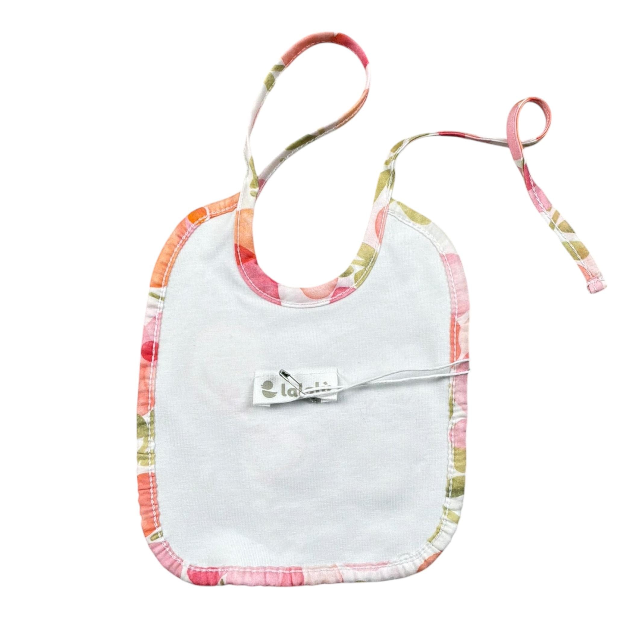 Lalalu' Bavetta Tinta Unita con Stampa per Neonata BAVL17P BIANCO LALALU' 