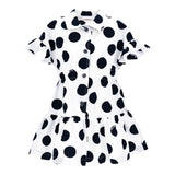 Monnalisa Abito Mezza Manica tinta unita con Stampa Pois Bianco per Bambina 11A910X BIANCO MONNALISA 