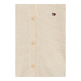 Tommy Hilfiger Cardigan Tinta Unita con Trafori per Bambina KG0KG07766 PANNA TOMMY HILFIGER 