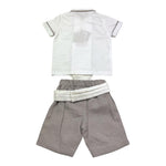 La Stupenderia Completo 2 Pezzi Camicia-Bermuda Bicolore per Neonato CCCT71 BIANCO/SABBIA LA STUPENDERIA 