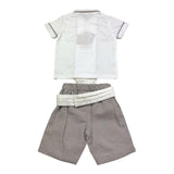 La Stupenderia Completo 2 Pezzi Camicia-Bermuda Bicolore per Neonato CCCT71 BIANCO/SABBIA LA STUPENDERIA 