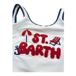Saint Barth Costume Intero Tinta Unita con Logo per Bambina CARA003 BIANCO SAINT BARTH 