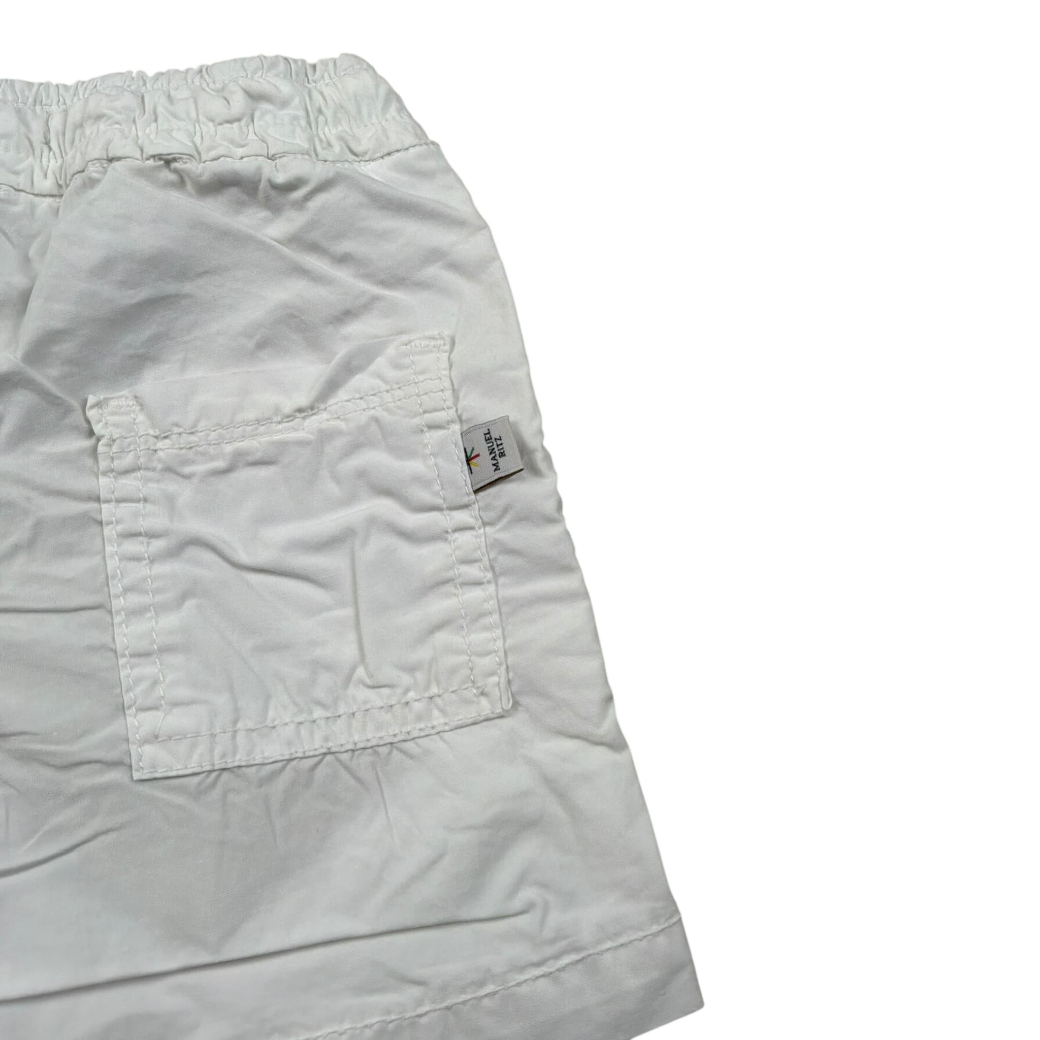 Manuel Ritz Bermuda Tinta Unita con Elastico In Vita per Neonato MR2257 BIANCO MANUEL RITZ 