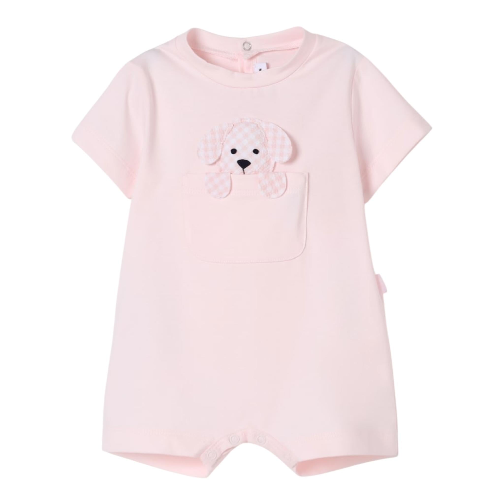 Il Gufo Pagliaccetto Mezza Manica Tinta Unita per Neonata P25TO264MF032 ROSA IL GUFO 