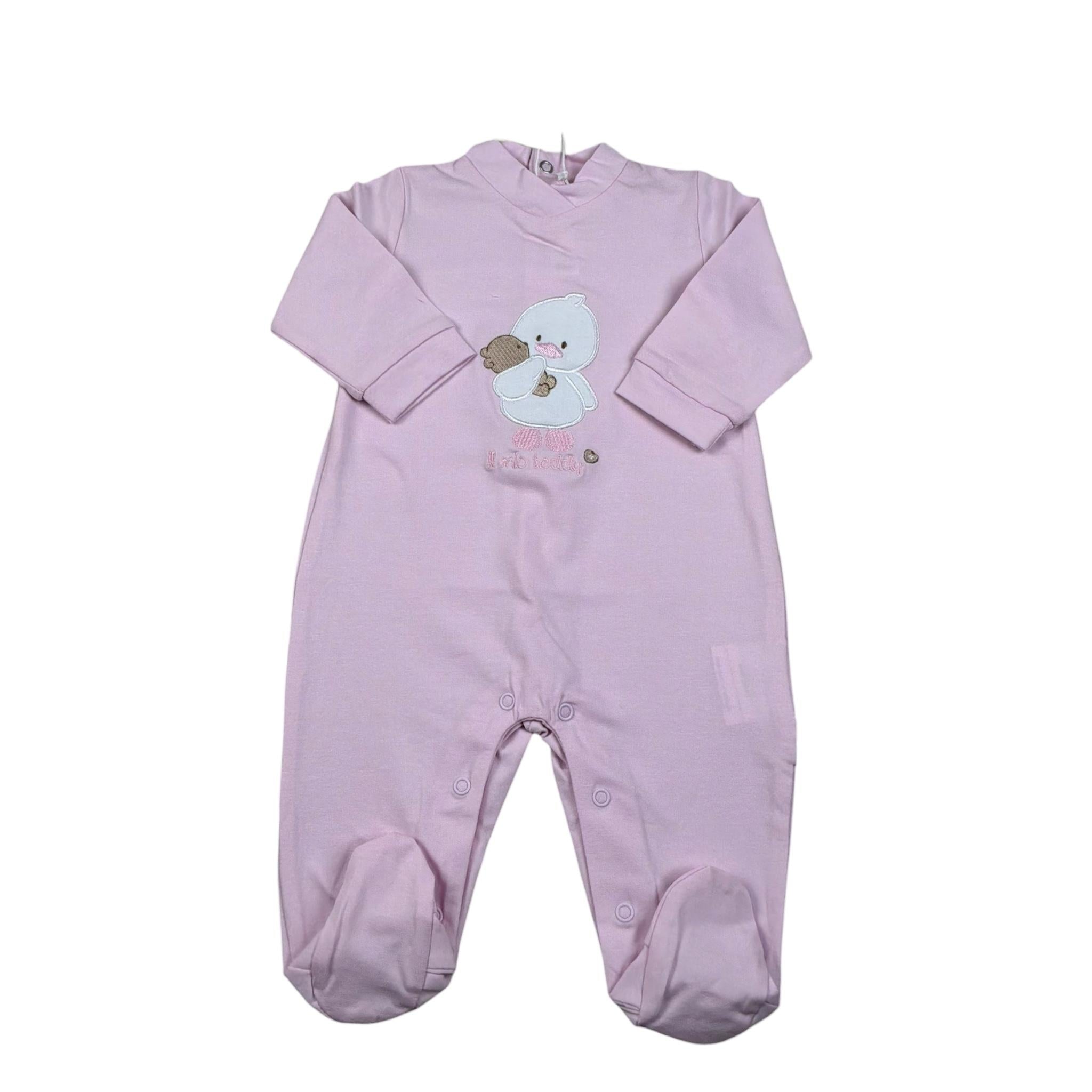 Lalalu' Tutina Tinta Unita con Stampa per Neonata TJL505P ROSA LALALU' 