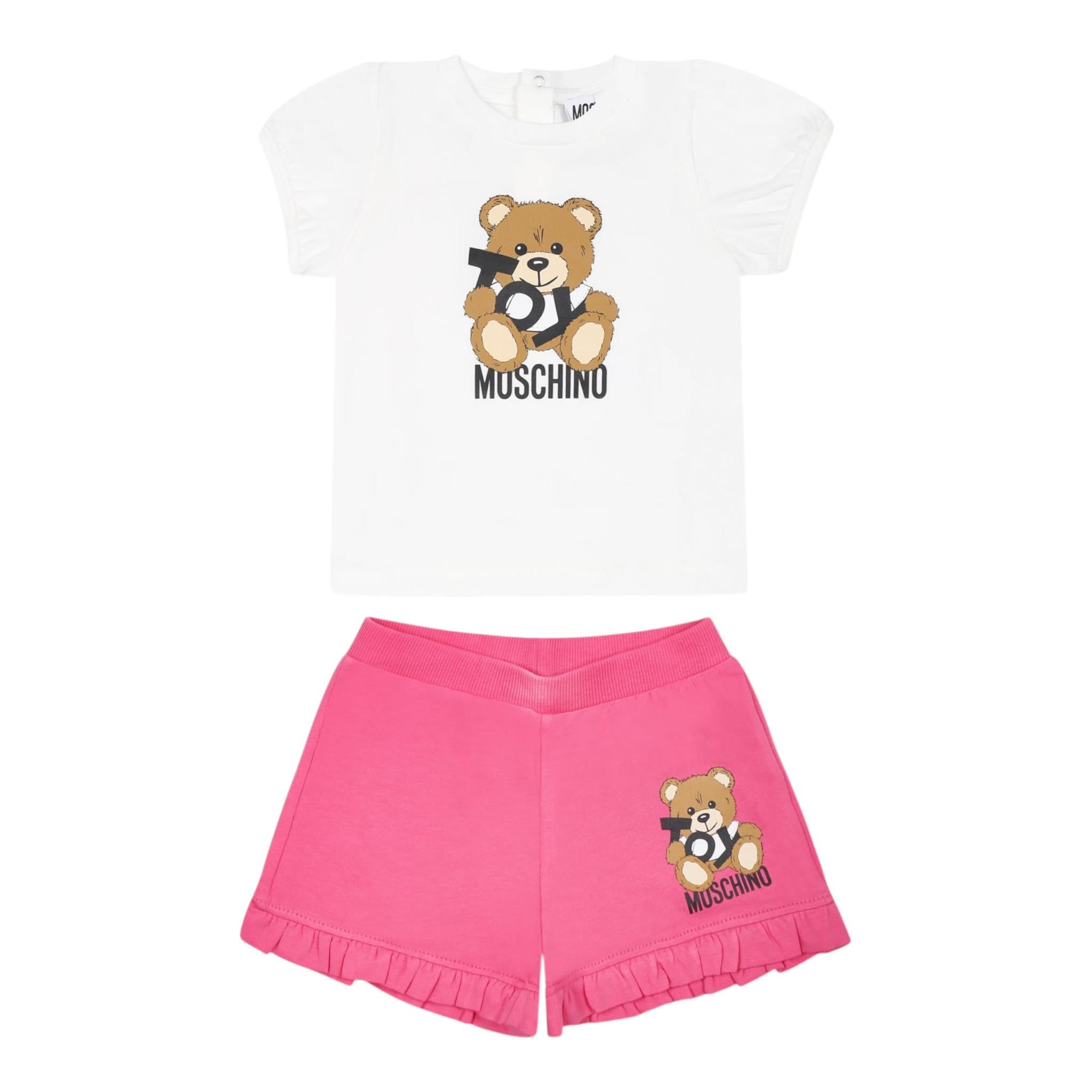 Moschino Completo 2 Pezzi T-Shirt-Short per Neonata MAG01OXX BIANCO MOSCHINO 
