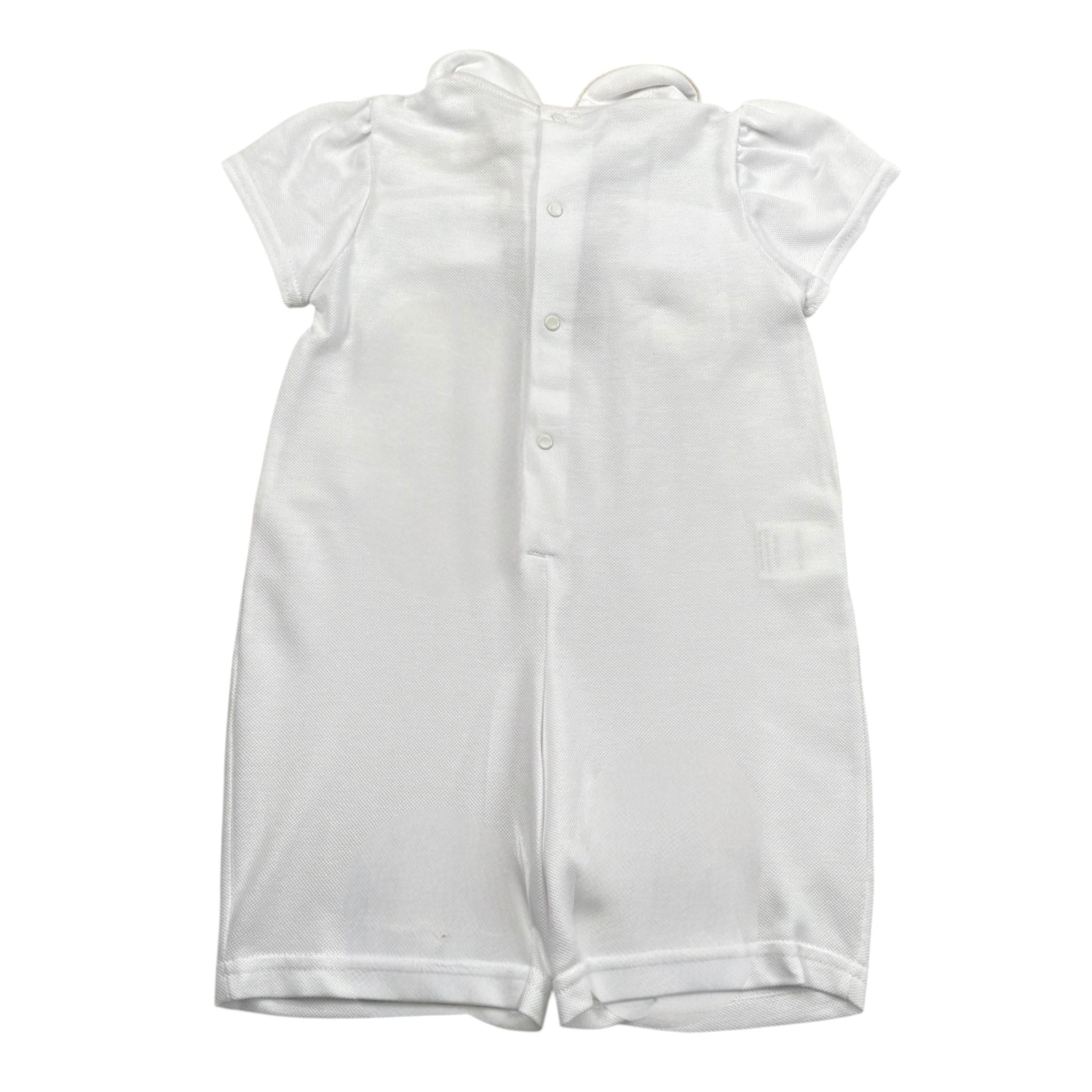 La Stupenderia Pagliaccetto Tinta Unita con Fiocco per Neonata TBTT62 BIANCO LA STUPENDERIA 