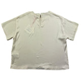 Vicolo Camicia Mezza Manica Tinta Unita Avorio Per Bambina