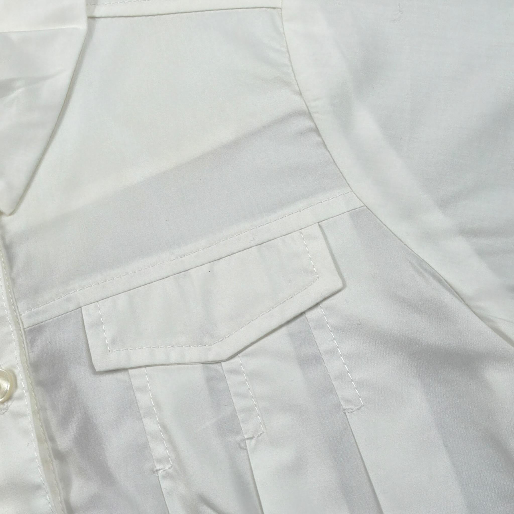 Please Camicia Modello Crop tinta unita Mezza Manica Bianco per Bambina CC93270G72 BIANCO PLEASE 