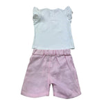 I Delfi Completo 2 Pezzi Canotta-Short per Neonata 25P5155 BIANCO/ROSA I DELFI 