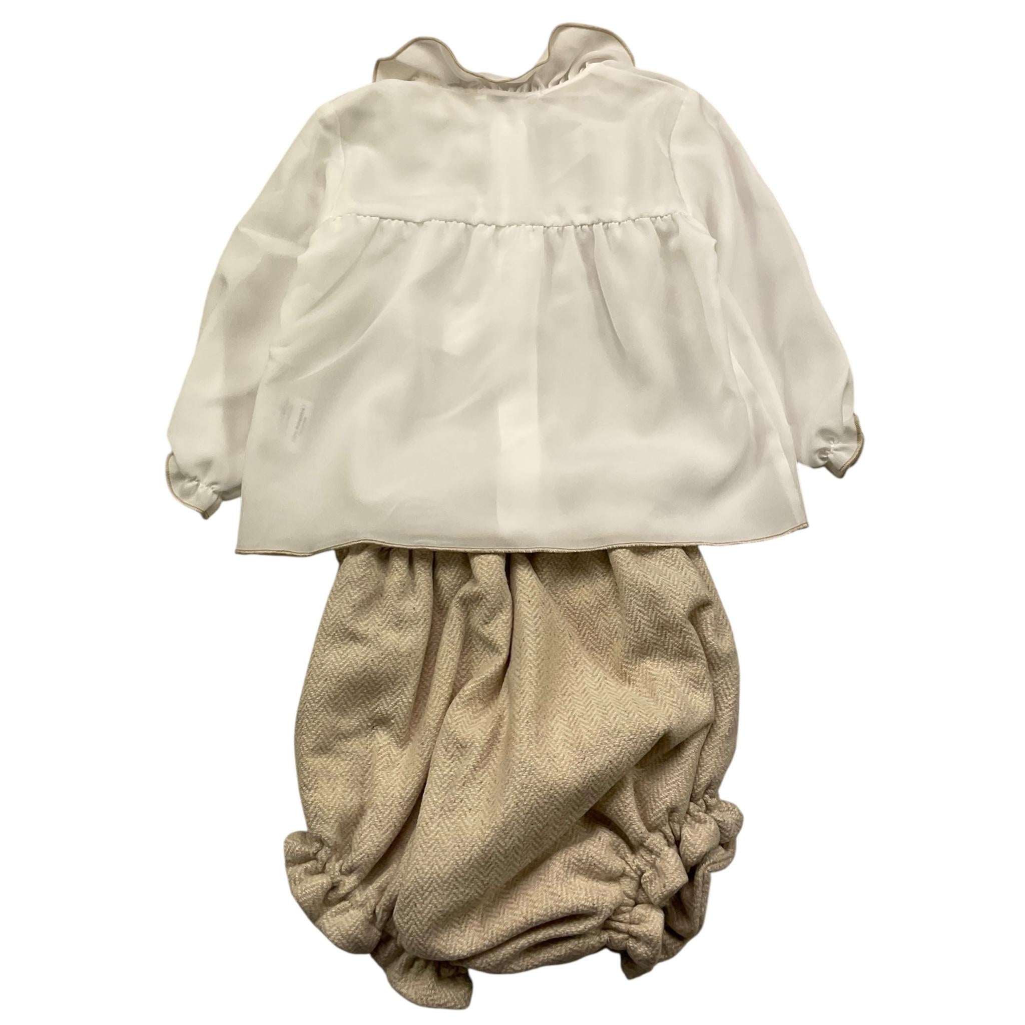 BARCELLINO completo 2 pezzi camicia-culotte Bianco per Neonata 106404 BIANCO BARCELLINO 