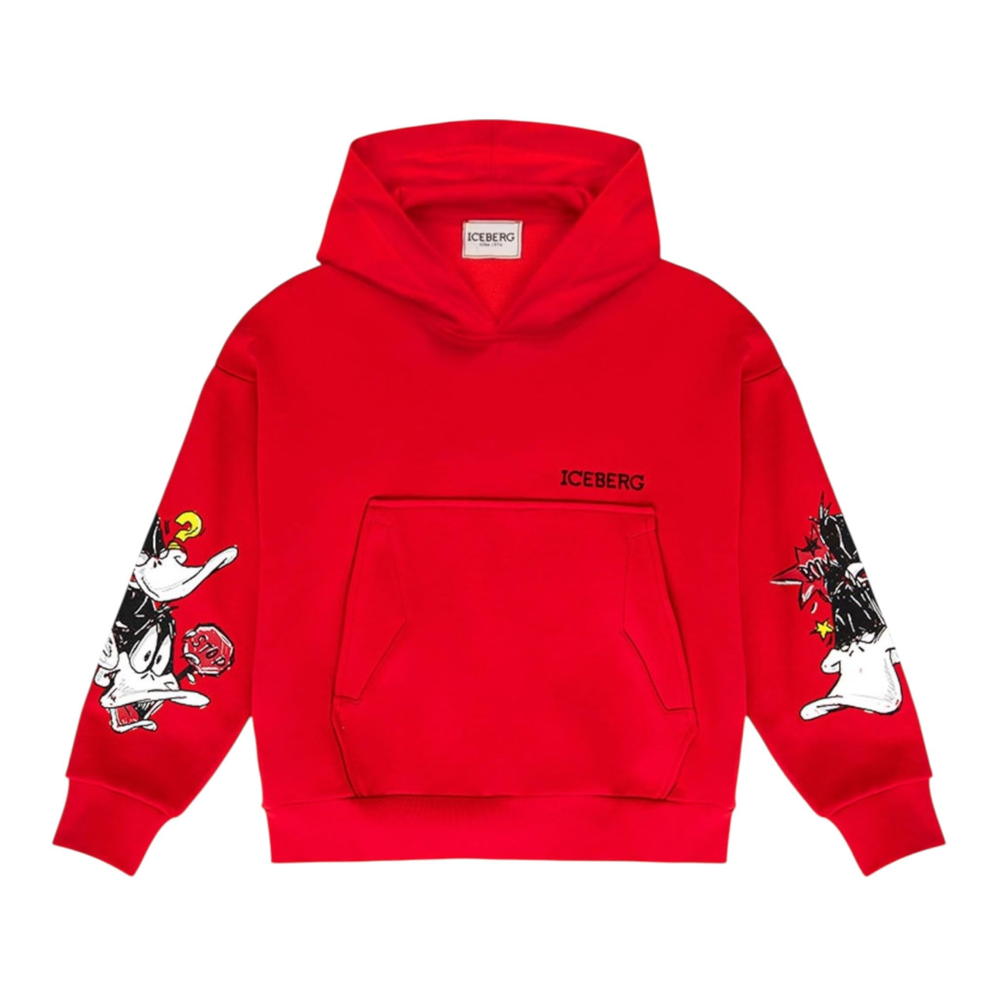 Iceberg Felpa Tinta Unita con Cappuccio E Stampa per Bambino MFICE5105J ROSSO ICEBERG 