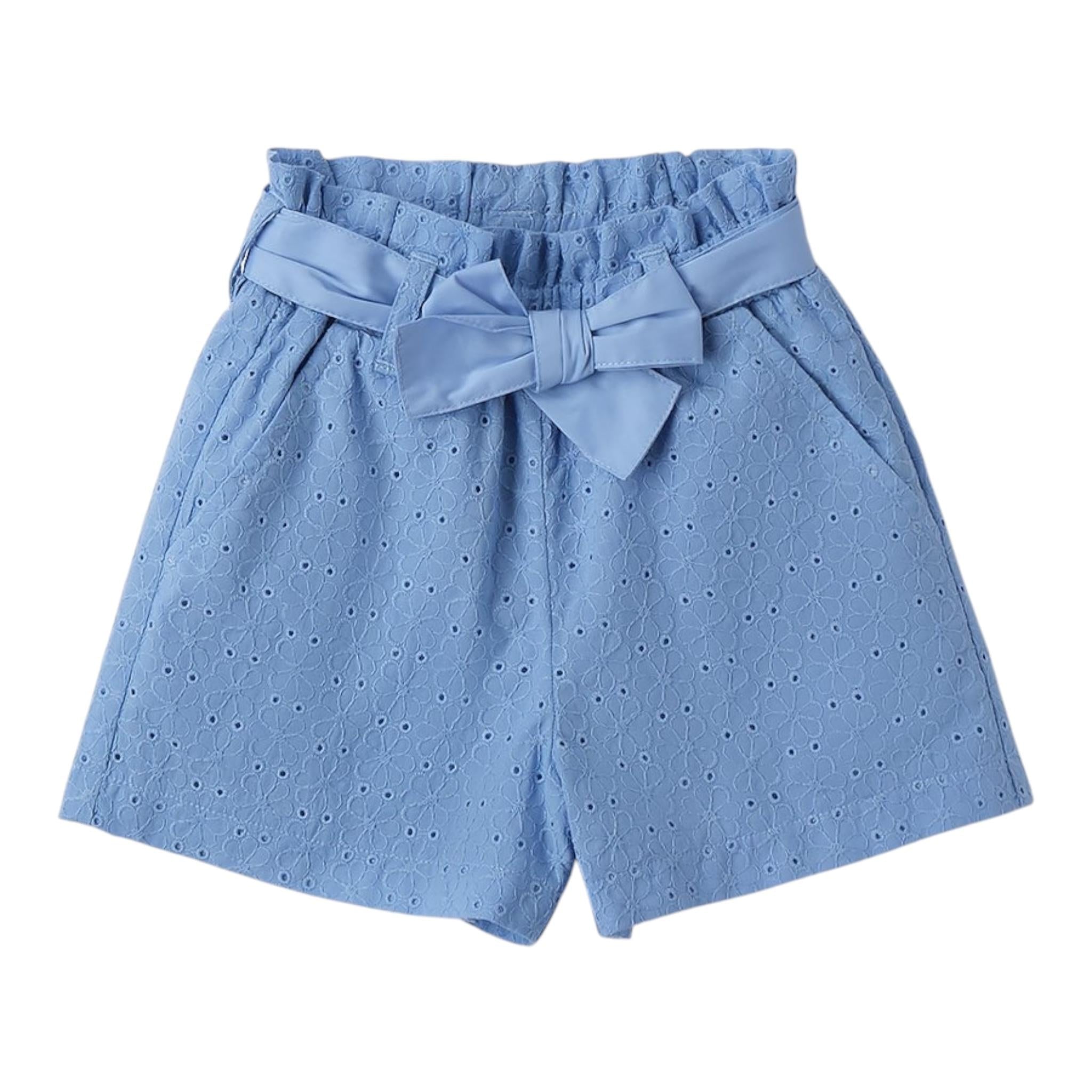 Sarabanda Short Tinta Unita Traforato per Bambina 0B326J AZZURRO SARABANDA 