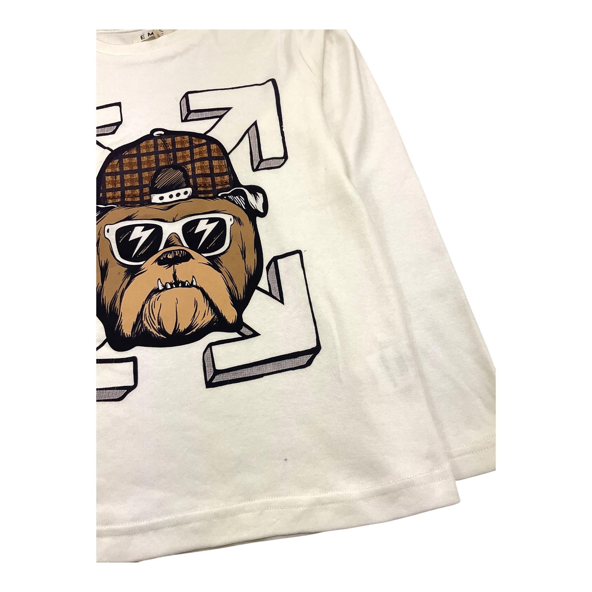 EMC shirt girocollo tinta unita con stampa in contrasto Bianco per Bambino BX2309 BIANCO EMC 