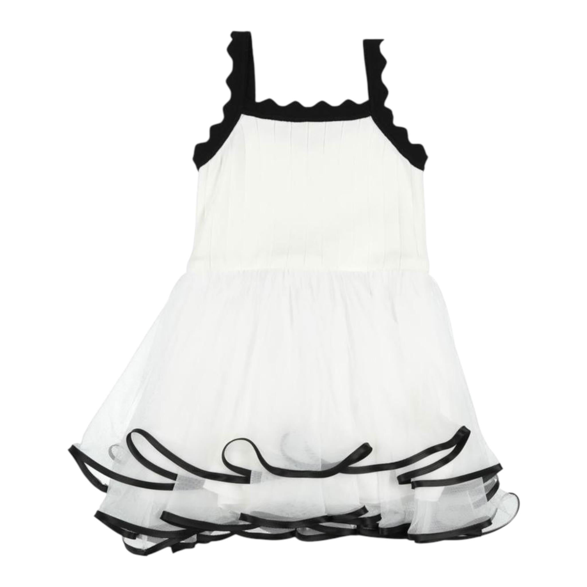 Elisabetta Franchi Abito Bretelline Tinta Unita con Tulle per Bambina EFAB594 BIANCO ELISABETTA FRANCHI 