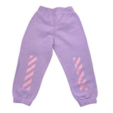 Off-White Pantalone Modello Tuta Tinta Unita Con Stampa Lilla Per Bambina