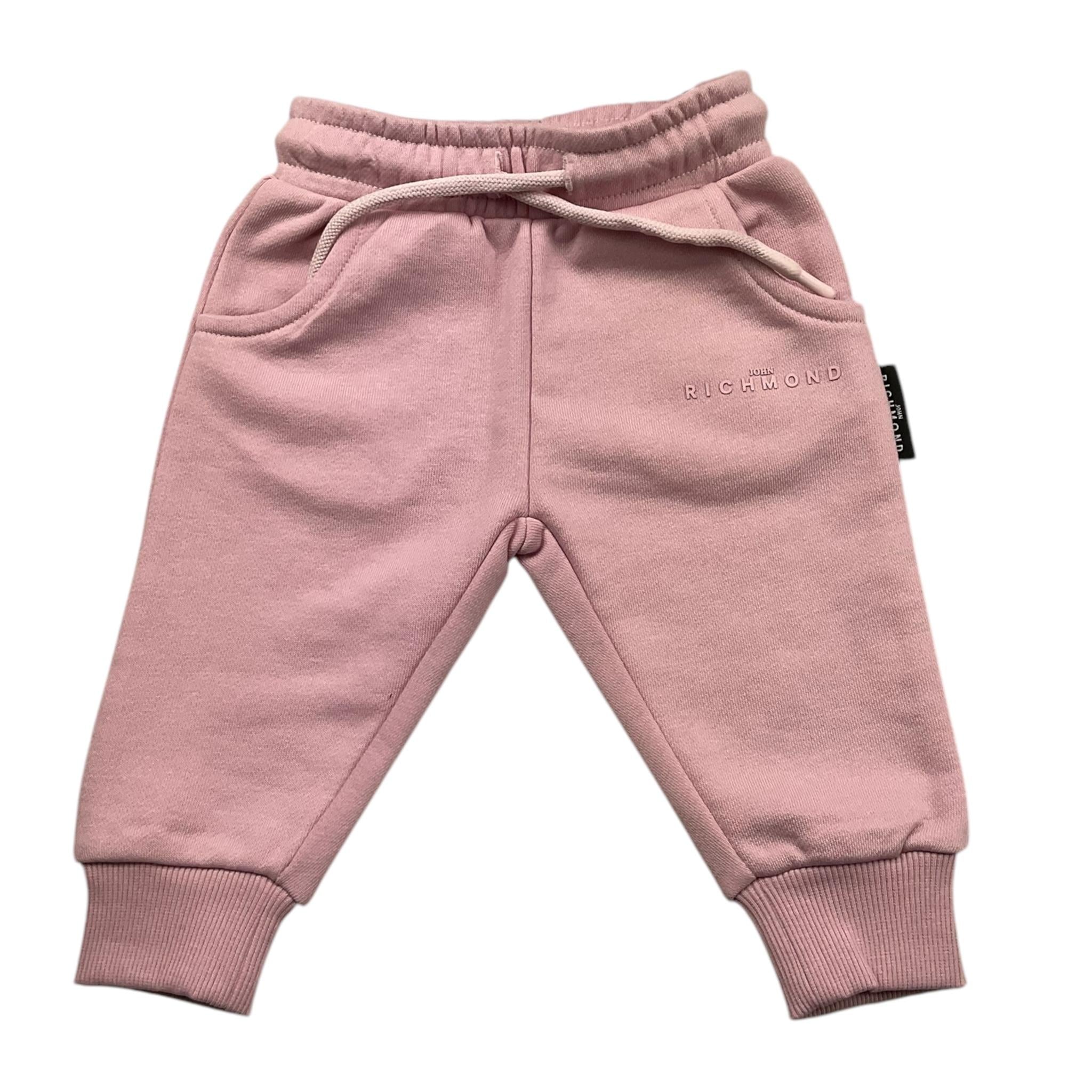JOHN RICHMOND pantalone tuta tinta unita con logo Rosa per Neonata RIA25014PAA ROSA JOHN RICHMOND 