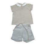 La Stupenderia Completo 2 Pezzi Camicia-Bermuda per Neonato TBCT57 BEIGE LA STUPENDERIA 
