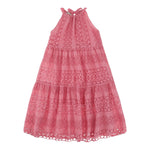 Dixie Abito Bretelline Tinta Unita In Pizzo San Gallo per Bambina AB91240G39 ROSA DIXIE 