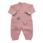 MARLU' tutina tinta unita con applicazini Rosa per Neonata IB1310 ROSA MARLU' 
