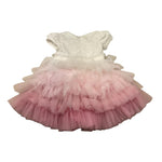 Monnalisa Abito Mezza Manica con Gonna Tulle per Neonata 73E900 BIANCO MONNALISA 