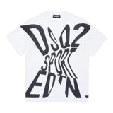 Dsquared2 T-Shirt Girocollo Tinta Unita con Stampa per Bambino DQ2525XX BIANCO DSQUARED2 