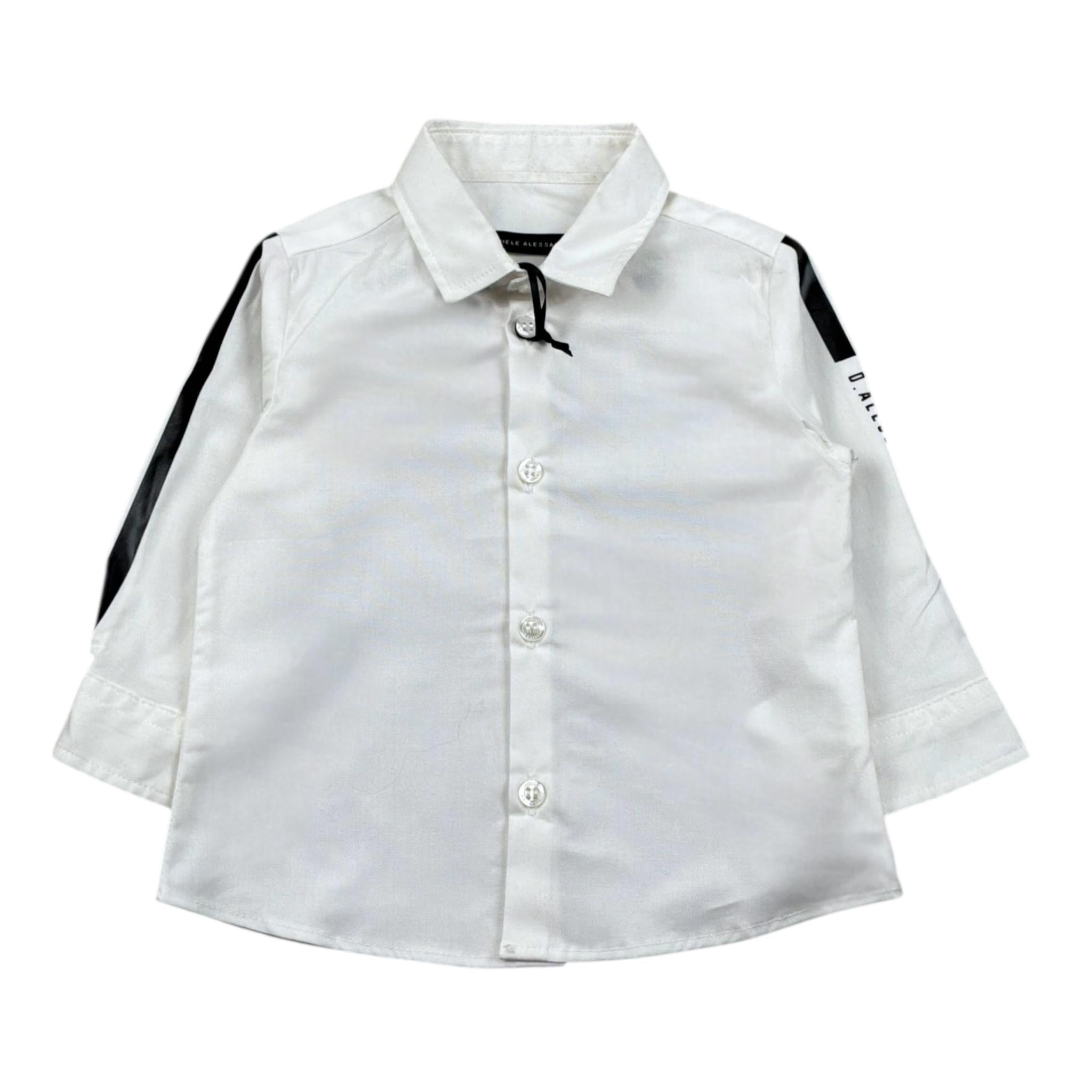 Daniele Alessandrini Camicia Manica Lunga Tinta Unita con Stampa per Neonato 1291C0826 PANNA DANIELE ALESSANDRINI 