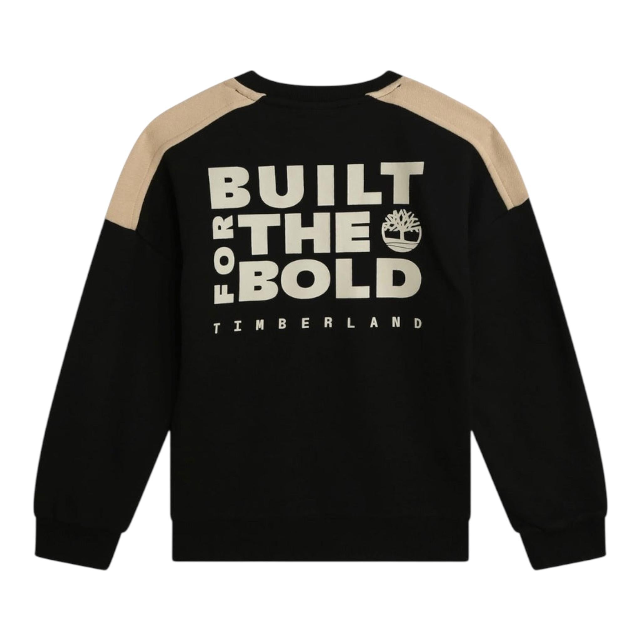 Timberland Felpa Girocollo Tinta Unita con Stampa per Bambino T60076 NERO TIMBERLAND 