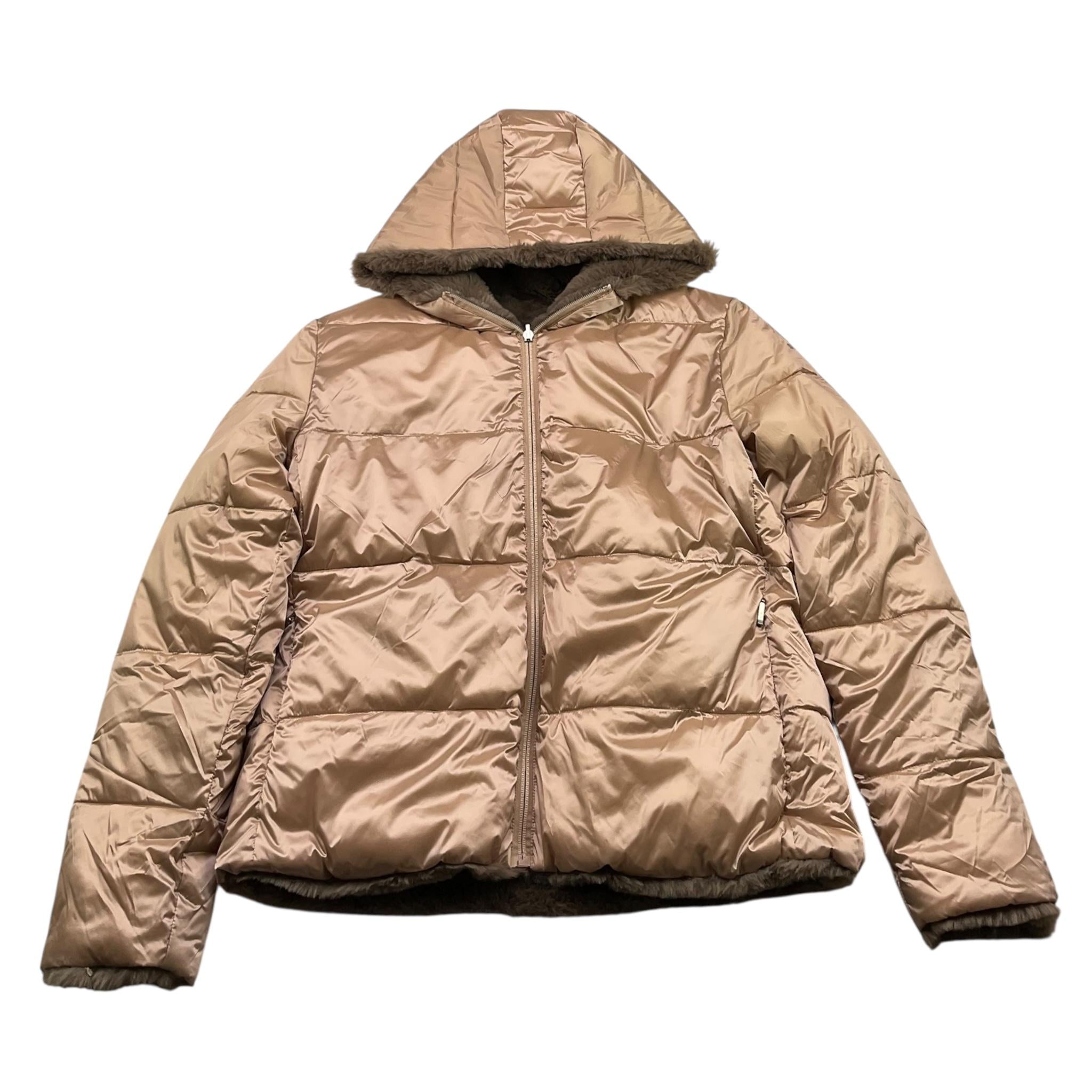 SUNS  giubbino tinta unita reversibile in pelliccia Beige per Bambina GBS5355DX BEIGE SUNS 