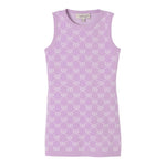 Twinset Abito Tinta Unita Logato Giromanica per Bambina 251GJ3QX2X LILLA TWINSET 