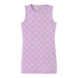 Twinset Abito Tinta Unita Logato Giromanica per Bambina 251GJ3QX2X LILLA TWINSET 