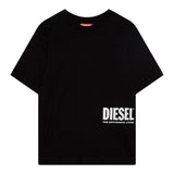 Diesel T-Shirt Girocollo Tina Unita con Stampa Logo Nero per Bambino J02283 NERO DIESEL 
