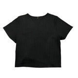 Dixie T-Shirt Tinta Unita Modello Crop per Bambina MBB4070G74 NERO DIXIE 