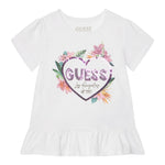 Guess T-Shirt Girocollo Tinta Unita con Logo per Neonata K5GI10K6YW4NX BIANCO GUESS 