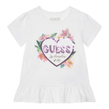 Guess T-Shirt Girocollo Tinta Unita con Logo per Neonata K5GI10K6YW4NX BIANCO GUESS 