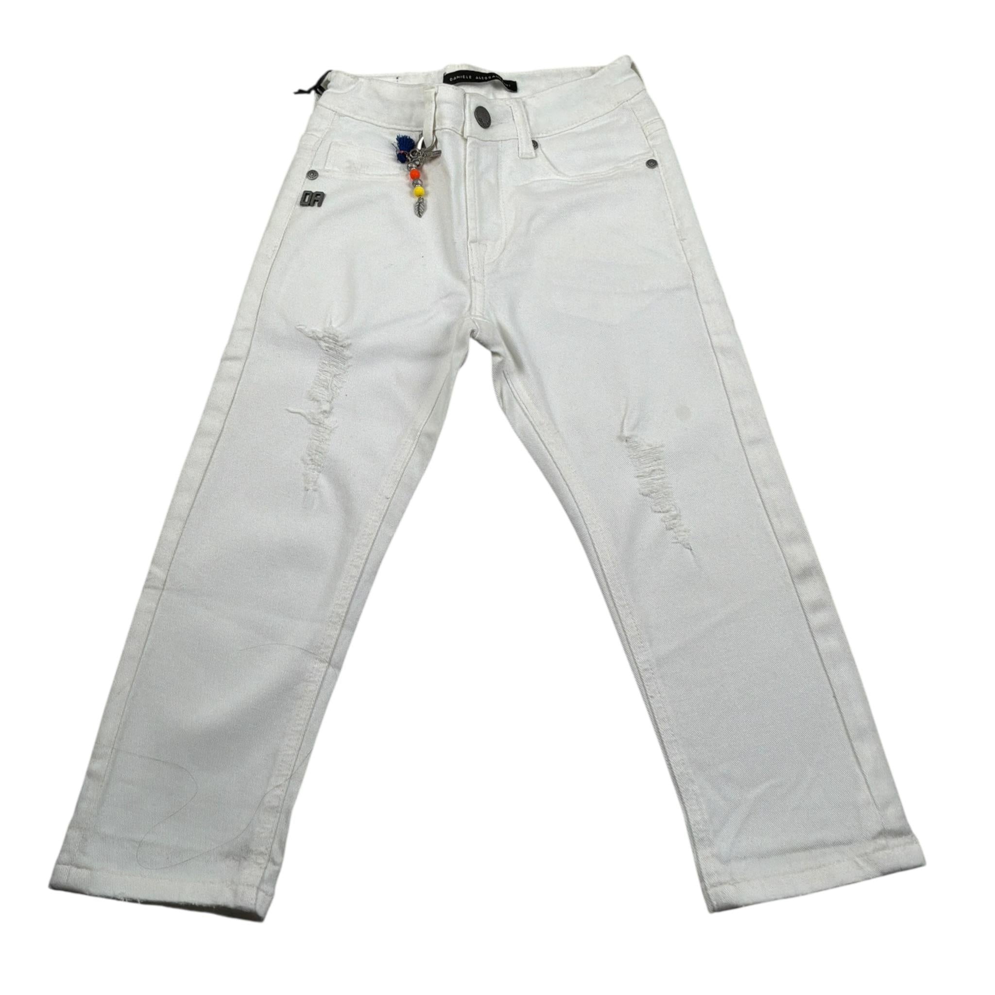 Daniele Alessandrini Jeans tinta unita con Strappi Bianco per Bambino 1235P0623J BIANCO DANIELE ALESSANDRINI 