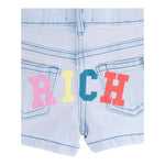 John Richmond Short In Denim Tinta Unita con Logo per Bambina RIP25031SHX AZZURRO JOHN RICHMOND 