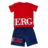 Iceberg Completo T-Shirt-Bermuda Bicolore Rosso/Blu  Per Neonato