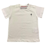 Cesare Paciotti T-Shirt Girocollo Tinta Unita con Stampa In Contrasto Bianco per Neonato