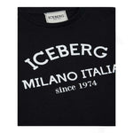 ICEBERG shirt tinta unita con stampa in contrasto Nero per Bambino TSICE5329JOXX NERO ICEBERG 