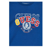 Guess T-Shirt Girocollo Tinta Unita con Stampa per Neonato N5RI00K8HM4X BLU GUESS 