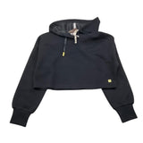 MANILA GRACE felpa tinta unita con cappuccio modello crop Nero per Bambina MFJF24M120 NERO MANILA GRACE 