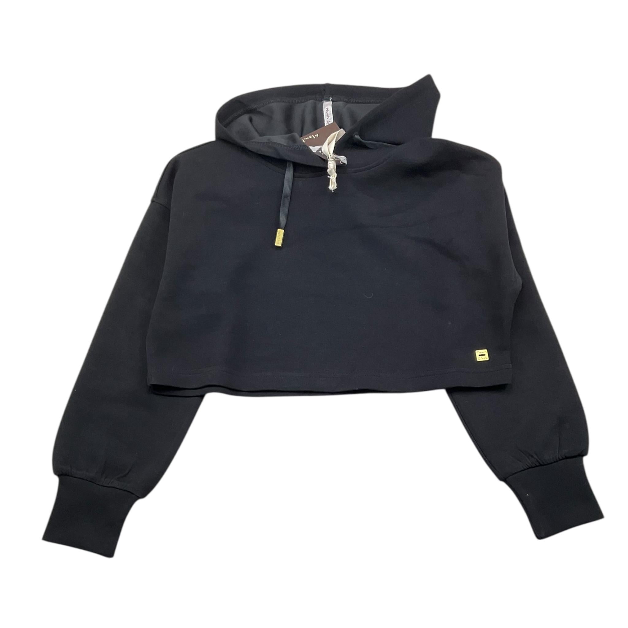 MANILA GRACE felpa tinta unita con cappuccio modello crop Nero per Bambina MFJF24M120 NERO MANILA GRACE 