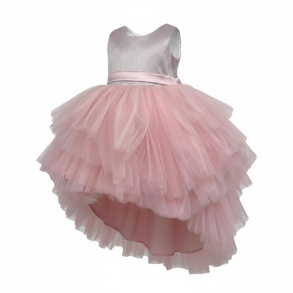 Isabel Couture Abito Cerimonia Giromanica con Brillantini per Bambina 25C432B ROSA ISABEL COUTURE 
