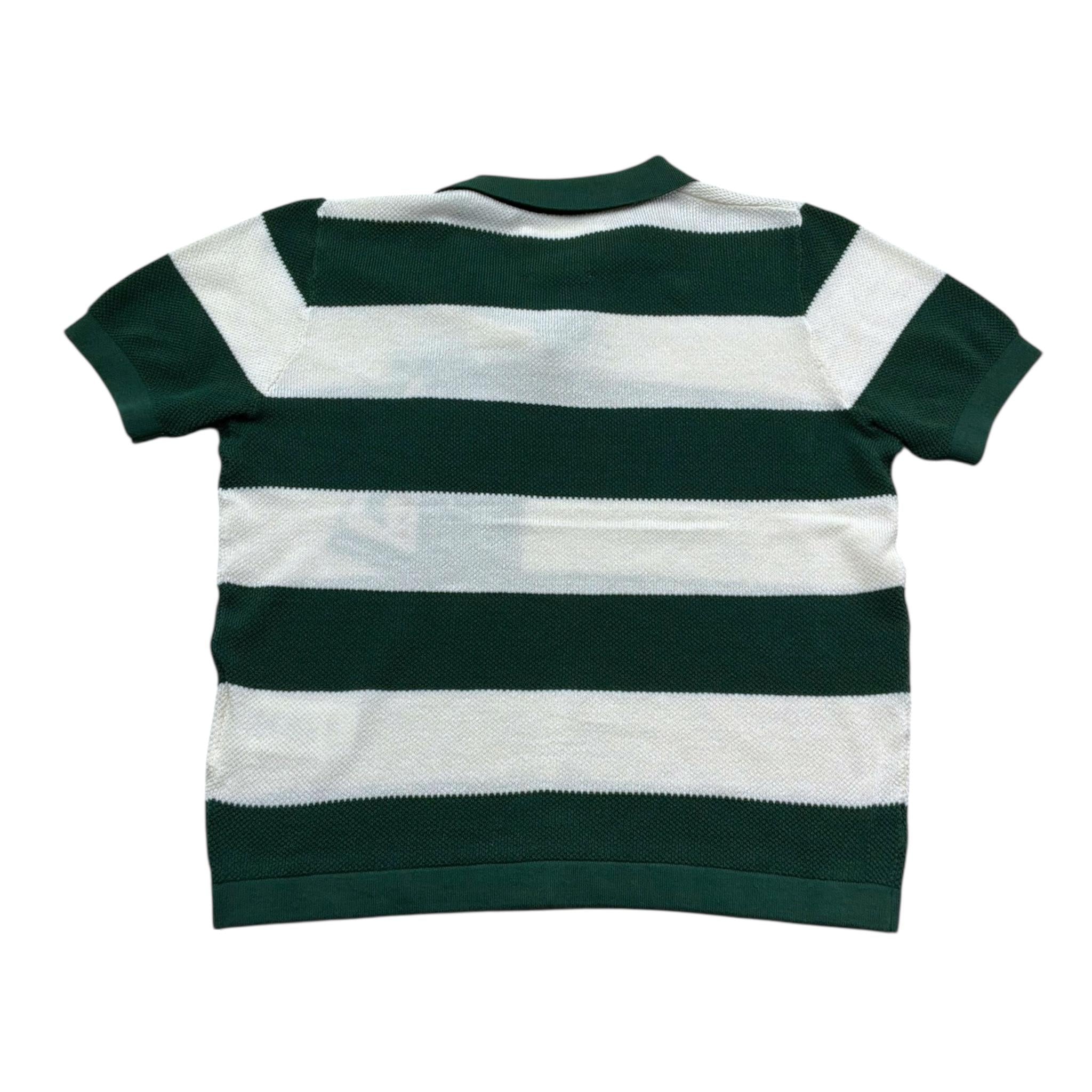 Saint Barth Polo Bicolore con Fantasia A Righe per Bambino 00172L BIANCO/VERDE SAINT BARTH 