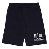N°21 Bermuda Tuta Tinta Unita Con Stampa In Contrasto Blu Per Bambino
