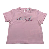 M+E' T-Shirt Girocollo Tinta Unita con Stampa per Bambina UE1405J ROSA M+E' 