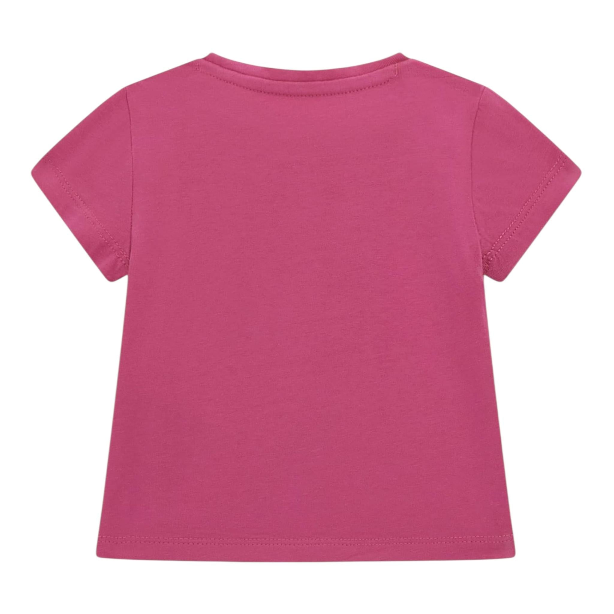 Guess T-Shirt Girocollo Tinta Unita con Stampa per Neonata A5GI02K6YW4 FUXIA GUESS 