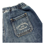 Dolce & Gabbana Short In Denim Tinta Unita con Stampa per Neonata L13Q60 BLU DOLCE & GABBANA 